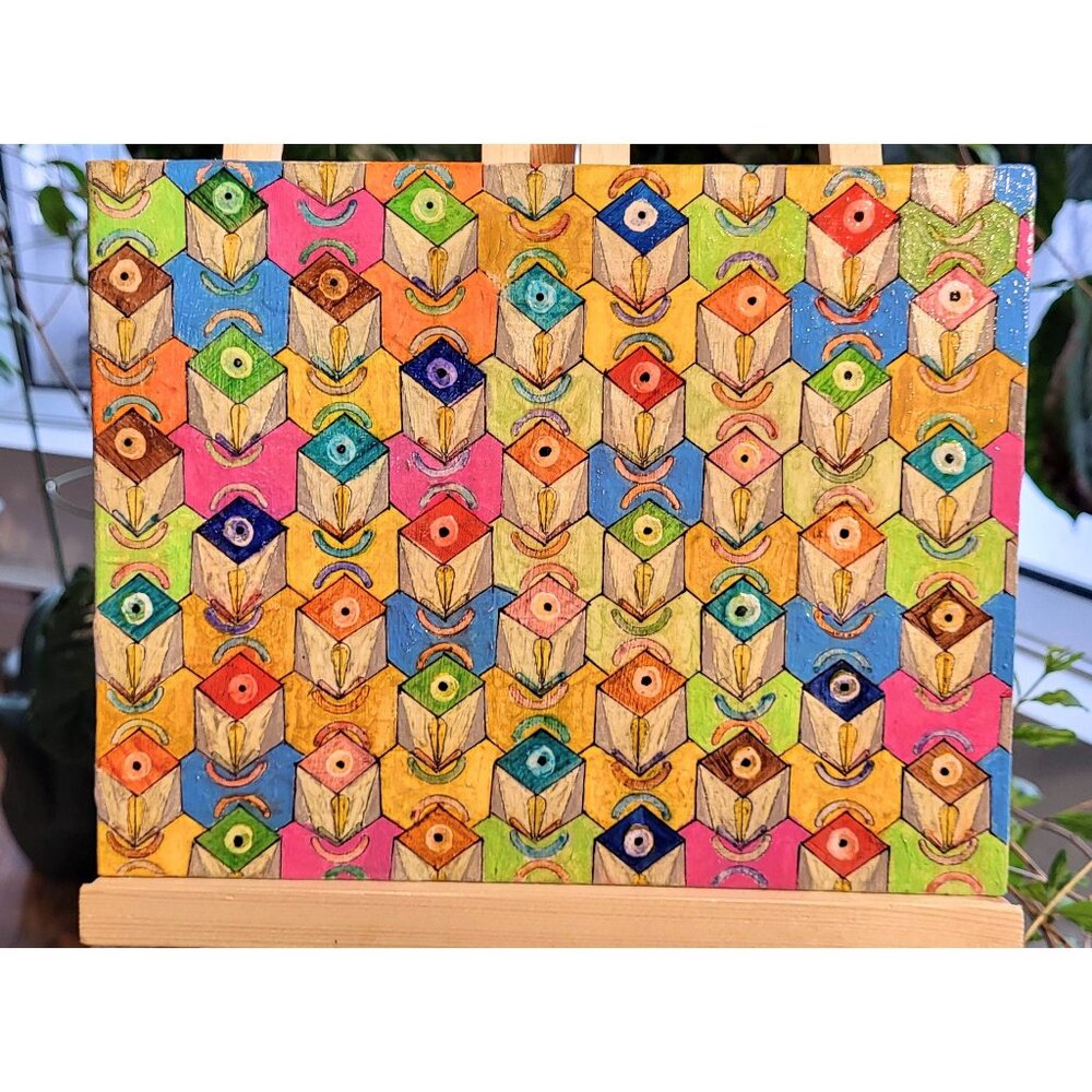 New HAI age for AI human collaboration  Acrylic on Cardboard By "CANNOOVA"